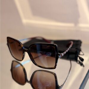 Valentino square acetate sunglasses with rockstar arms